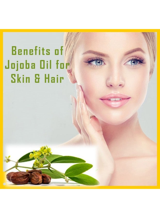 Jojoba Cold Pressed Carrier Oil - 100% Pure Natural Unrefined - Exceptional Moisturizer For Face, Skin, Hair & Nails - Perfect For Sensitive & Dry Skin - Enriched In Vitamins C And E (100Ml)