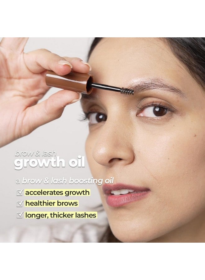 Eyelash & Eyebrow Growth Oil For Overnight Use, Organic & Natural, Infused With Rosemary, Bhringraj & Castor Oil, Nourishes & Promotes Hair Growth, Repairs Hair Follicles, Cruelty-Free, 6Ml