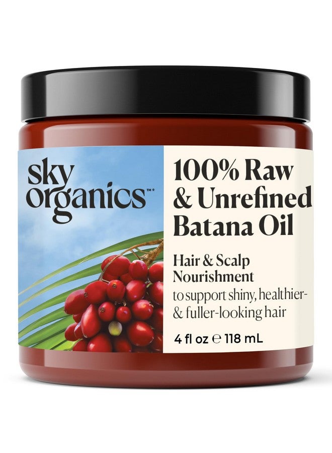 Raw & Unrefined Batana Oil, 100% Pure, From Honduras, To Support Scalp & Stronger Fuller-Looking Hair, Intensive Hair Conditioning & Hair Repair Mask, 4 Fl Oz (4 Oz (Pack Of 1))