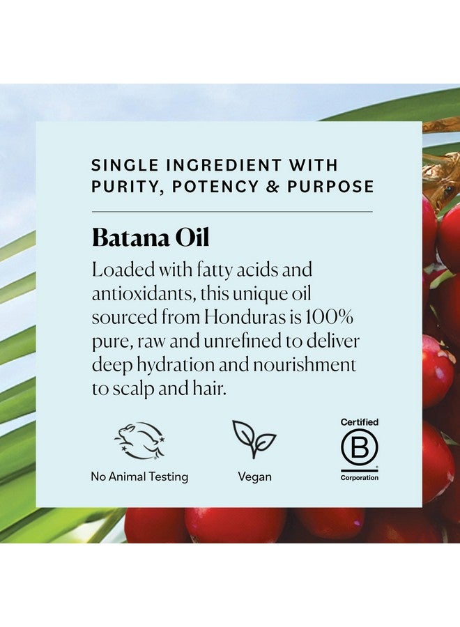 Raw & Unrefined Batana Oil, 100% Pure, From Honduras, To Support Scalp & Stronger Fuller-Looking Hair, Intensive Hair Conditioning & Hair Repair Mask, 4 Fl Oz (4 Oz (Pack Of 1))