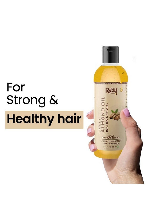 Almond Hair Oil (Badam Oil) - 100% Pure, Cold Pressed, For Hair & Skin | Promotes Growth, Reduces Dandruff | 100Ml (Pack Of 2)