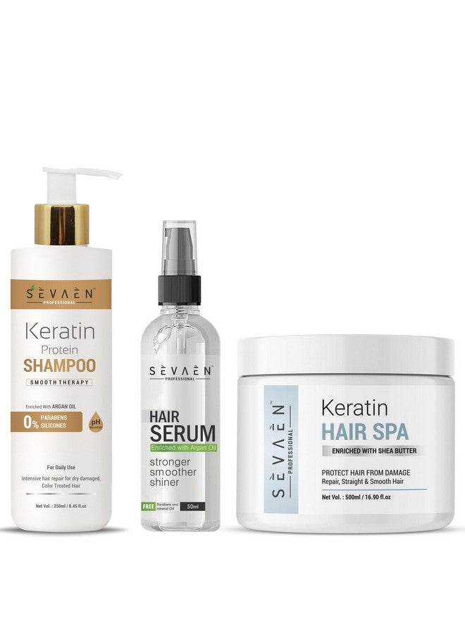 Ultimate Keratin Care: Shampoo, Spa, And Serum For Strong, Healthy Hair. (Set Of 3)