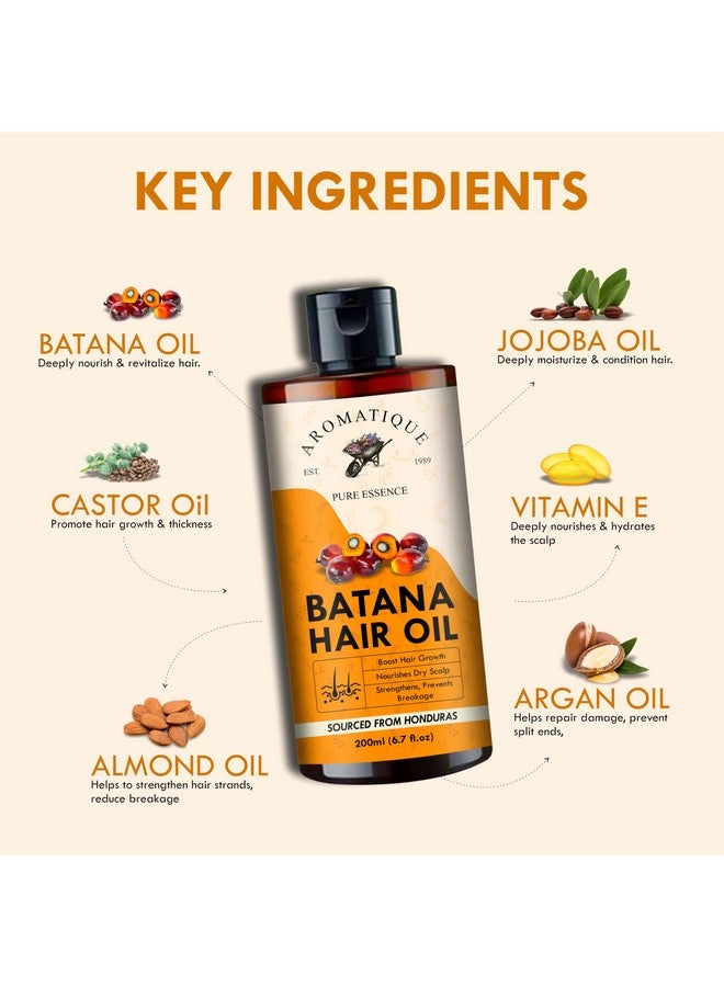 Pure Batana Oil For Hair Growth By Dr Sebi Sourced From Honduras, Cold Pressed Oil, Derived From The American Oil Palm Nut For Hair & Skin (200 Ml)