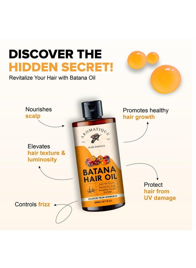 Pure Batana Oil For Hair Growth By Dr Sebi Sourced From Honduras, Cold Pressed Oil, Derived From The American Oil Palm Nut For Hair & Skin (200 Ml)