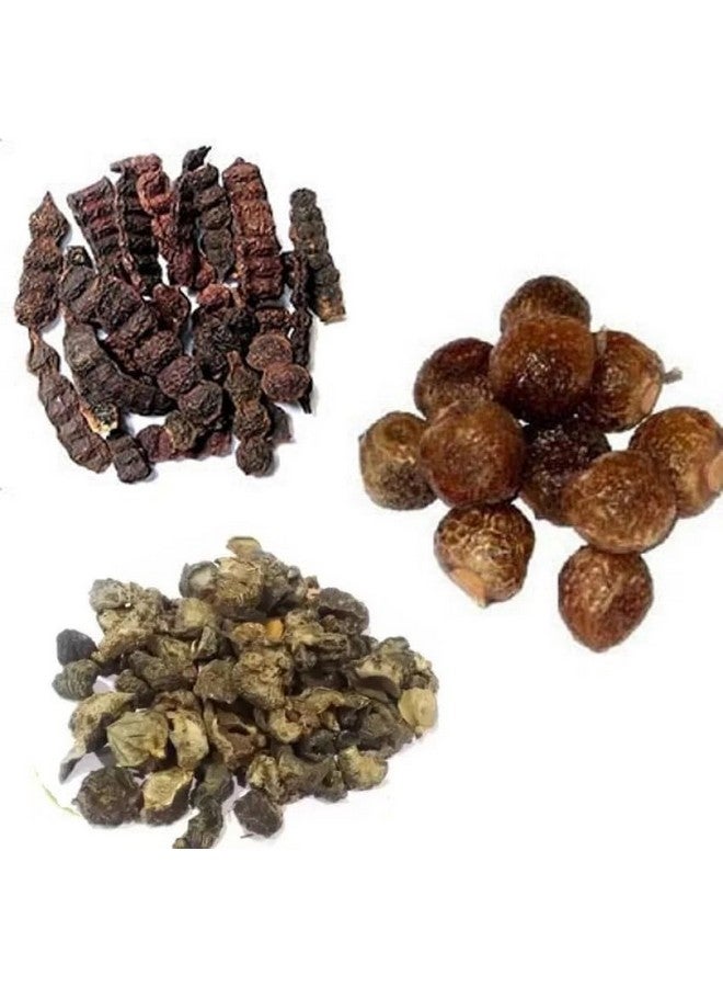 Natural Organic Whole Dried Amla Reetha Shikakai Raw Form Combo Pack Chemical Free Soapnuts Aritha Nuts Acacia Concinna Ground ((Reeta, Shikakai, Amla (Each 200 Grams)))