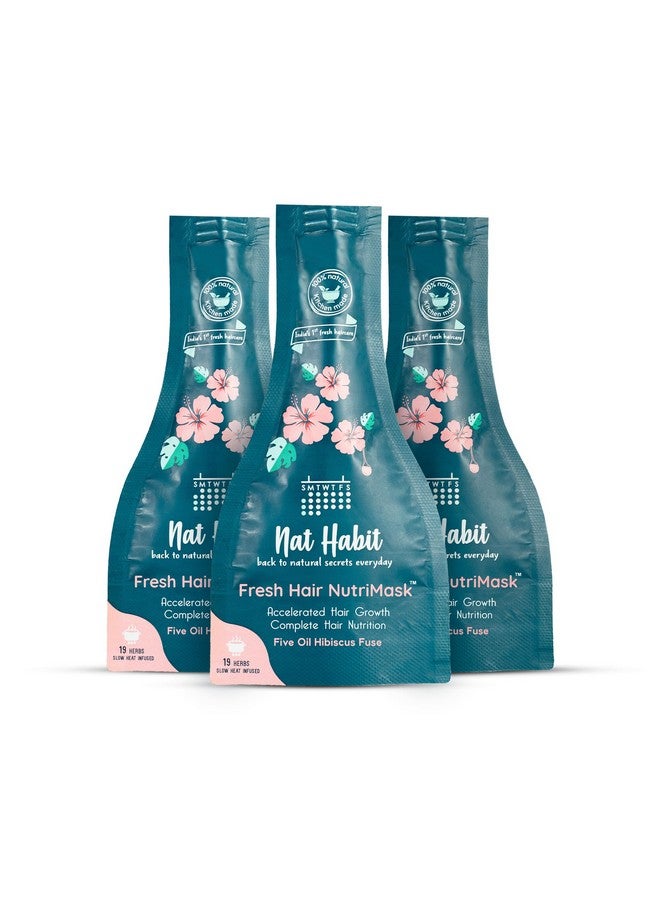 Five Oil Hibiscus Nutrimask-Hair Mask For Growth, Conditioning, Smoothening, Strengthen & Shine, Suitable For All Hair & Scalp Types (Pack Of 3 X 40 Gm)