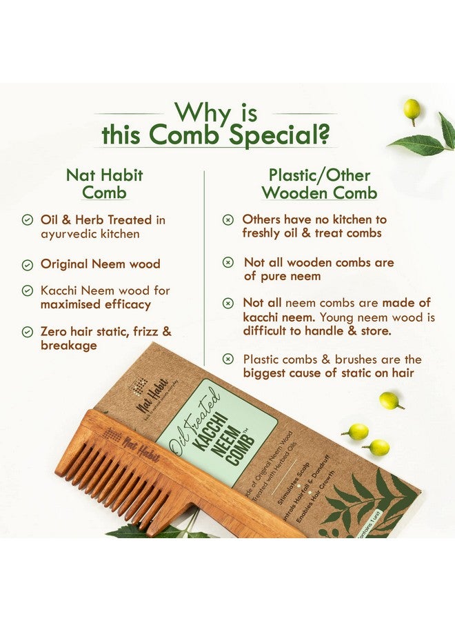 Back To Natural Secrets Everyday Wide Tooth Wooden Kacchi Neem Comb & Hibiscus Hair Nutrimask For Hair Growth, Hairfall Control & Hair Smoothening (Combo Pack Of 3)