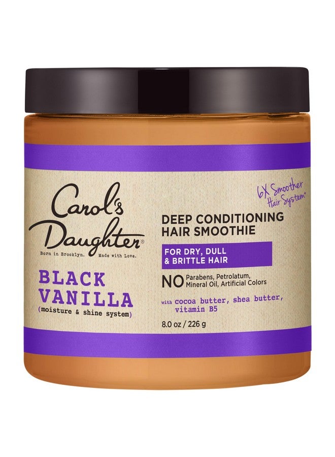 Black Vanilla Hair Smoothie For Curly, Wavy Or Natural Hair, Shea Butter Hair Mask For Dry And Dull Hair, 8 Oz