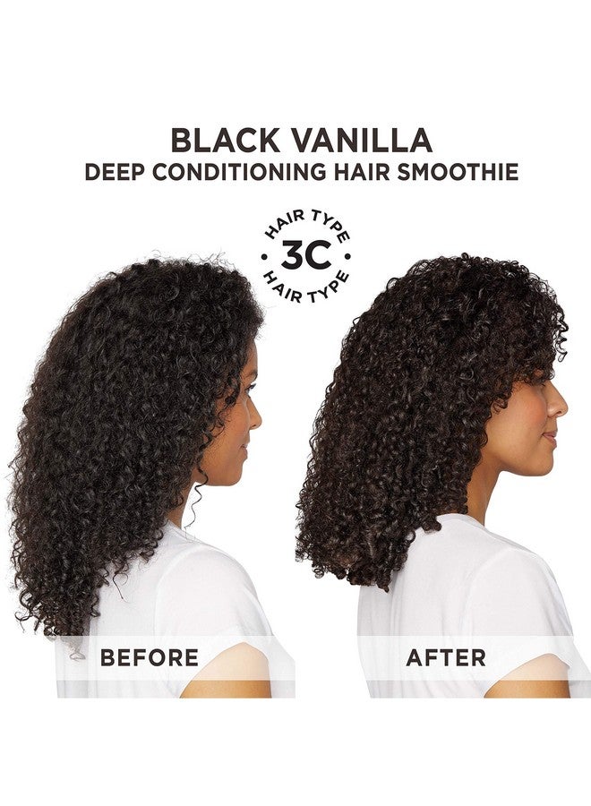 Black Vanilla Hair Smoothie For Curly, Wavy Or Natural Hair, Shea Butter Hair Mask For Dry And Dull Hair, 8 Oz