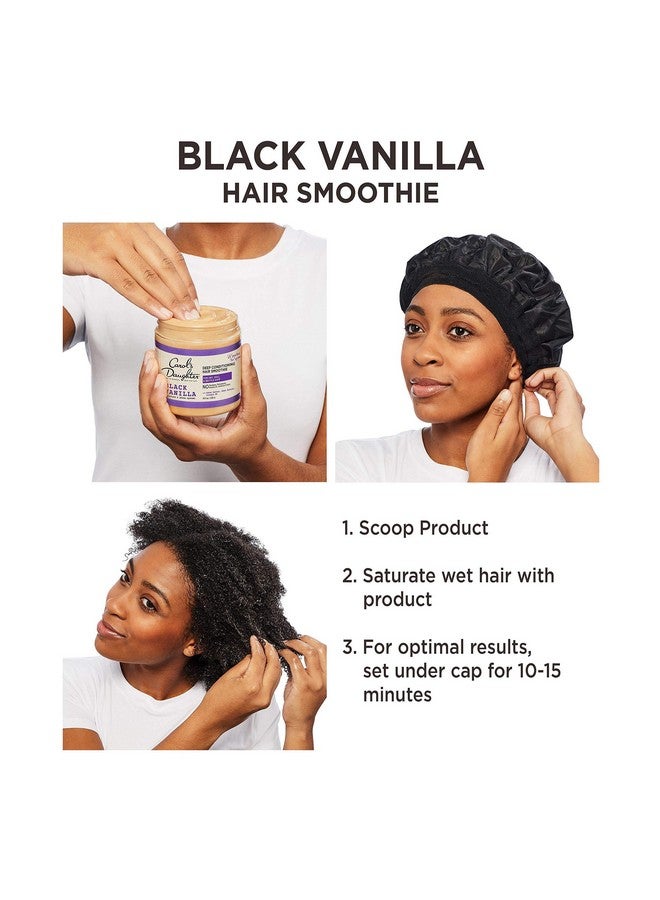 Black Vanilla Hair Smoothie For Curly, Wavy Or Natural Hair, Shea Butter Hair Mask For Dry And Dull Hair, 8 Oz