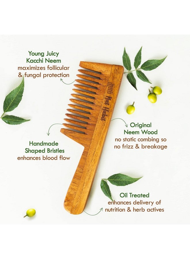 Back To Natural Secrets Everyday Wide Tooth Wooden Kacchi Neem Comb & Trileaf Hair Nutrimask For Hair Growth, Hairfall Control & Hair Smoothening (Combo Pack Of 3)