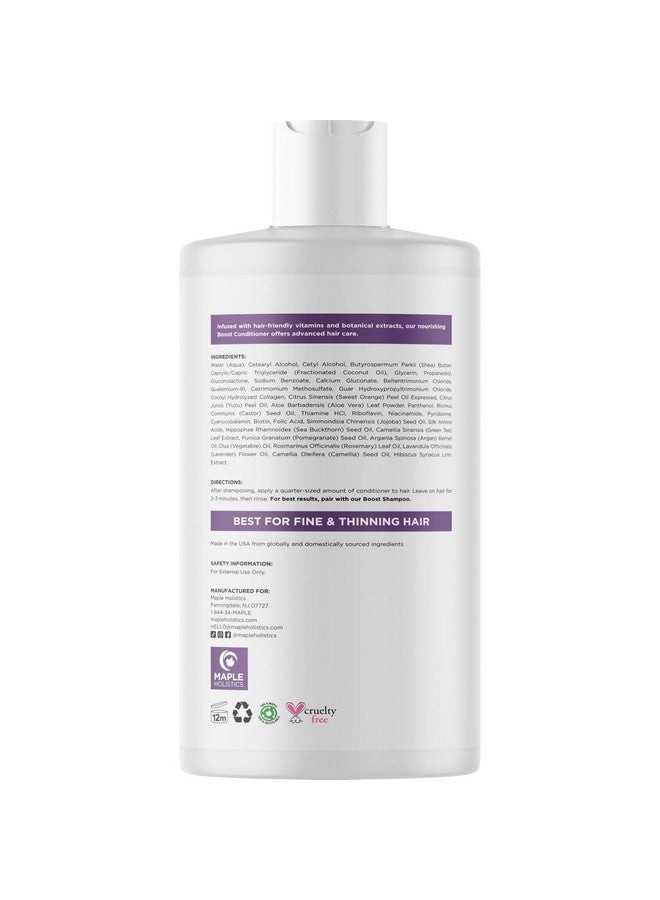 Boost Biotin Conditioner For Hair Growth - Sulfate Free Biotin And Collagen Conditioner For Women And Men With Moisturizing And Volumizing Castor And Rosemary Oil For Fine Weak & Dull Hair (16 Fl Oz)