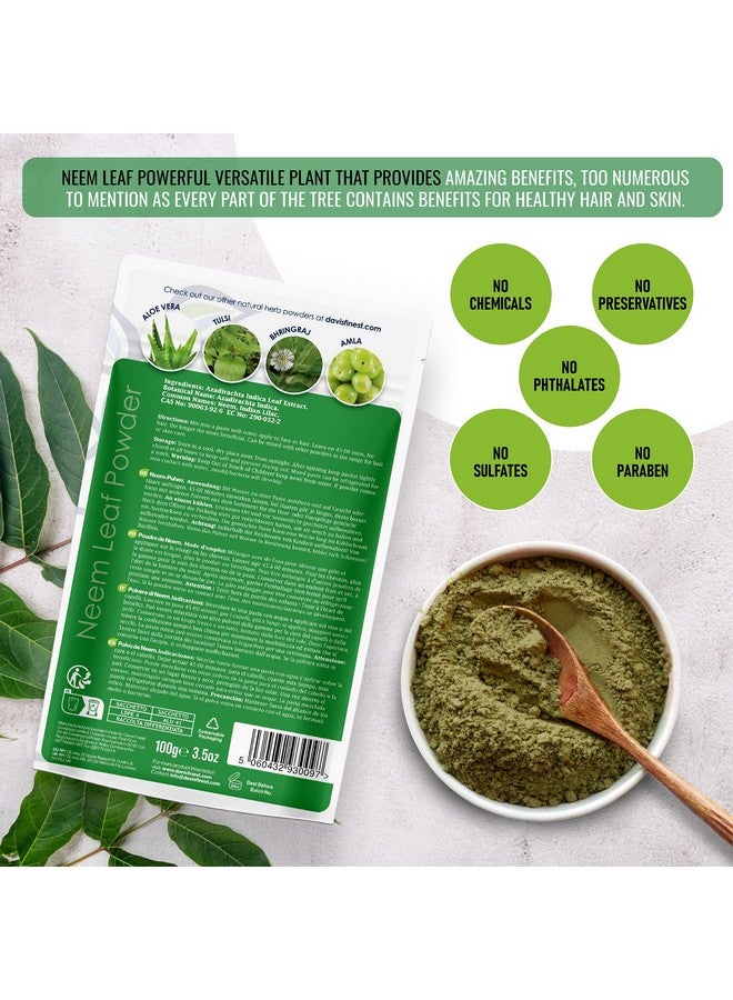 Organic Neem Powder 250G, Ayurvedic Pure & Natural Dried Neem Leaves For Hair & Skin, Food Grade Azadirachta Indica