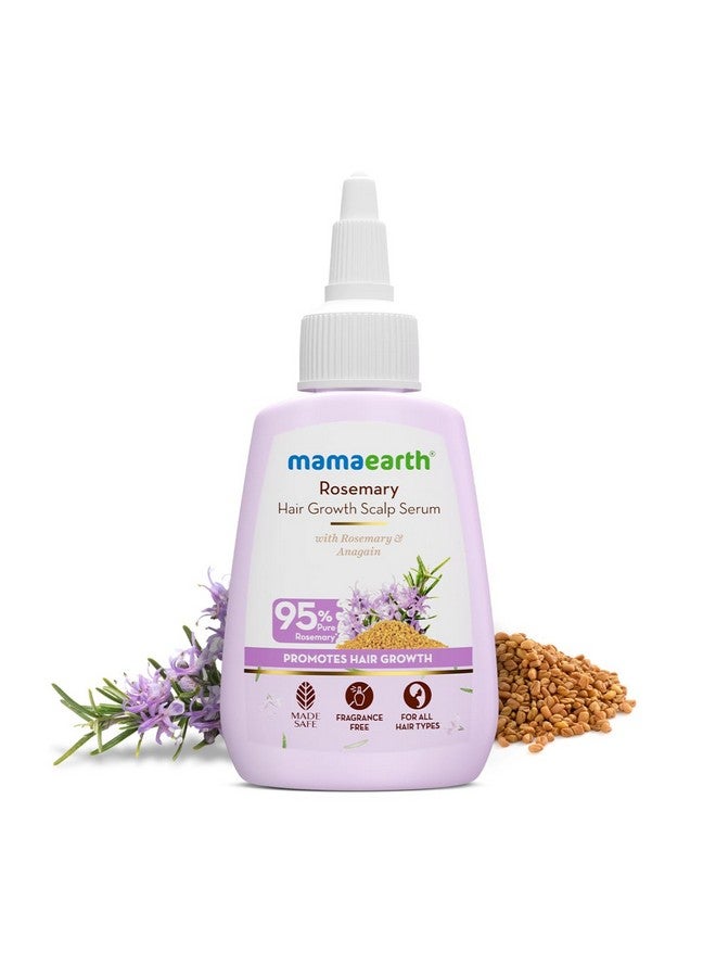 Rosemary Hair Scalp Serum 50Ml With 95% Pure Rosemary, 4% Anagain, 1% Root Biotec, 1% Cressatine, Methi Dana, Caffeine, Niacinamide | Controls Hair Fall | Increase Hair Density