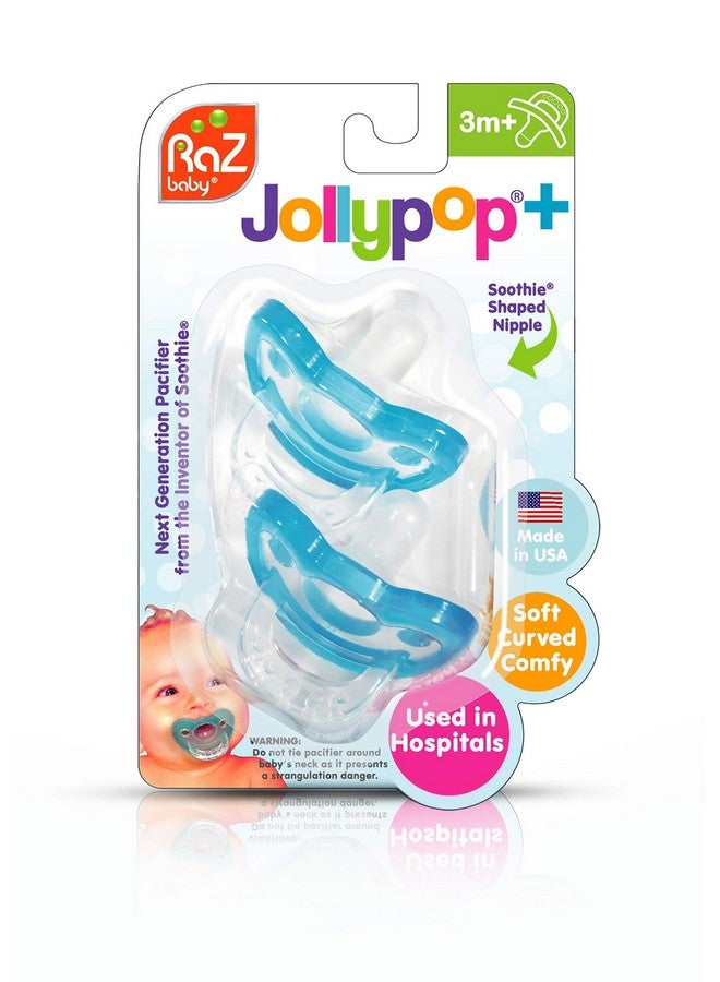 Jollypop Baby Pacifier Plus 3M+ Double Pack Blue 2 Count