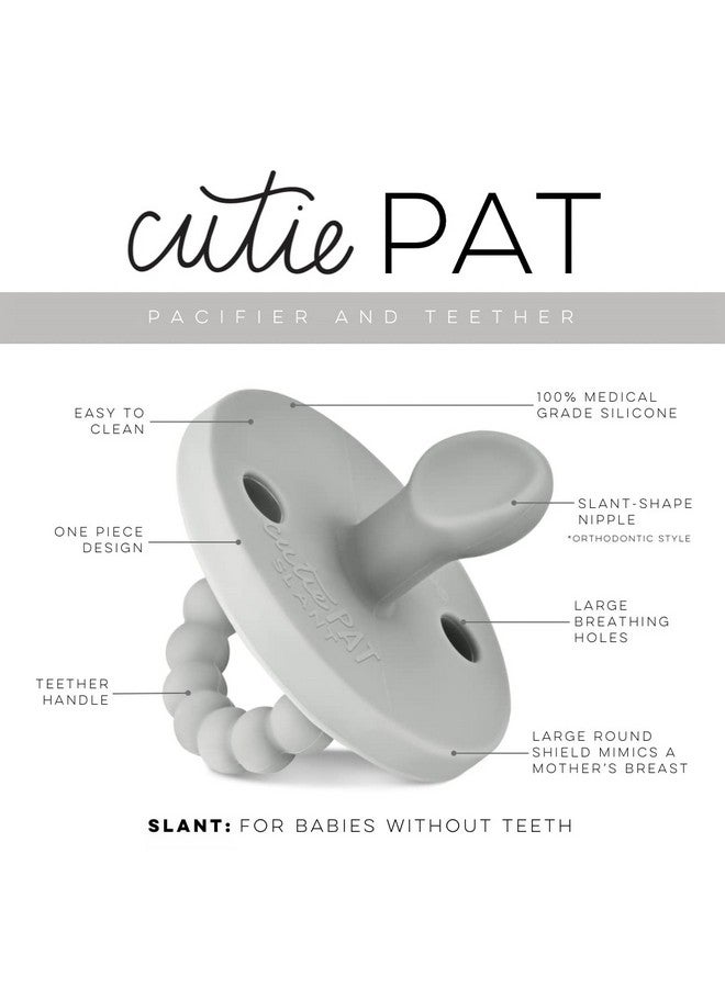 Cutie Pat Pacifier Teether (Slant Grey)