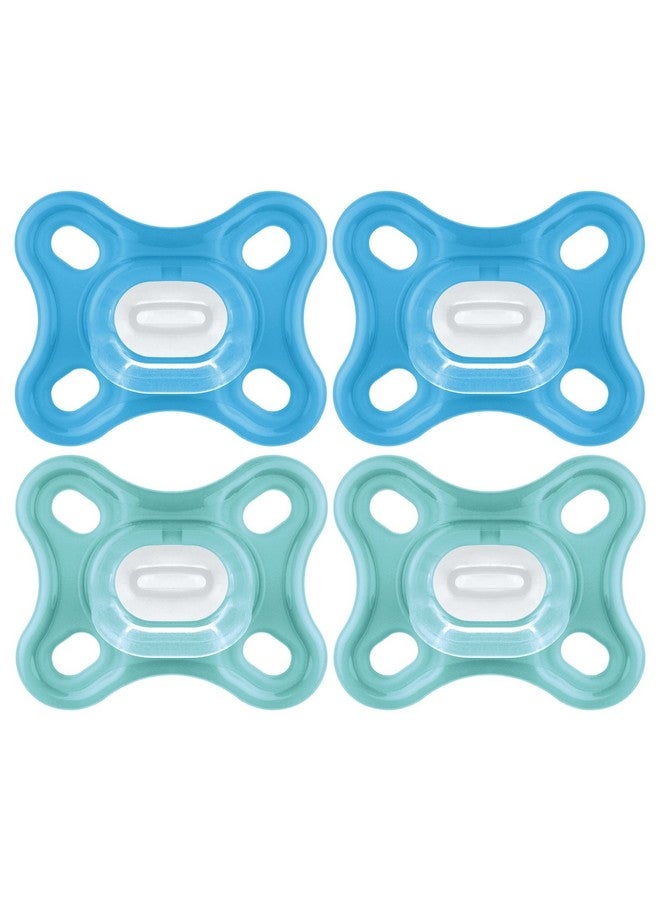 Comfort Baby Pacifier 100% Lightweight Silicone 0 3 Months Baby Boy (Pack Of 4)