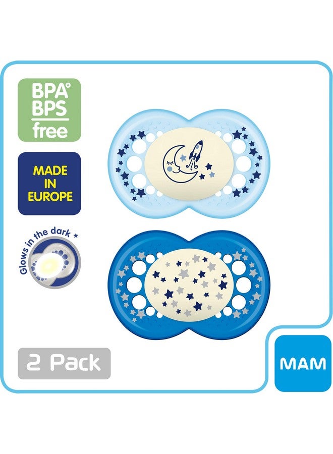 Mam Night Pacifiers Mam Pacifiers 6+ Months Best Pacifier For Breastfed Babies Glow In The Dark Pacifier Baby Boy Pacifier 6 16 (Pack Of 2)