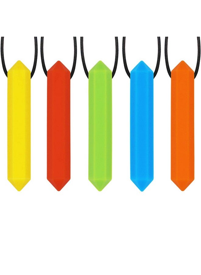 Xtra Tough (Xt) Sensory Chew Necklace For Kids, Boys Or Girls (5 Pack) - Chewing Necklace Teething Necklace Teether Necklace Chew Toys - Teething Toys Designed For Autism Adhd (5 Colors)