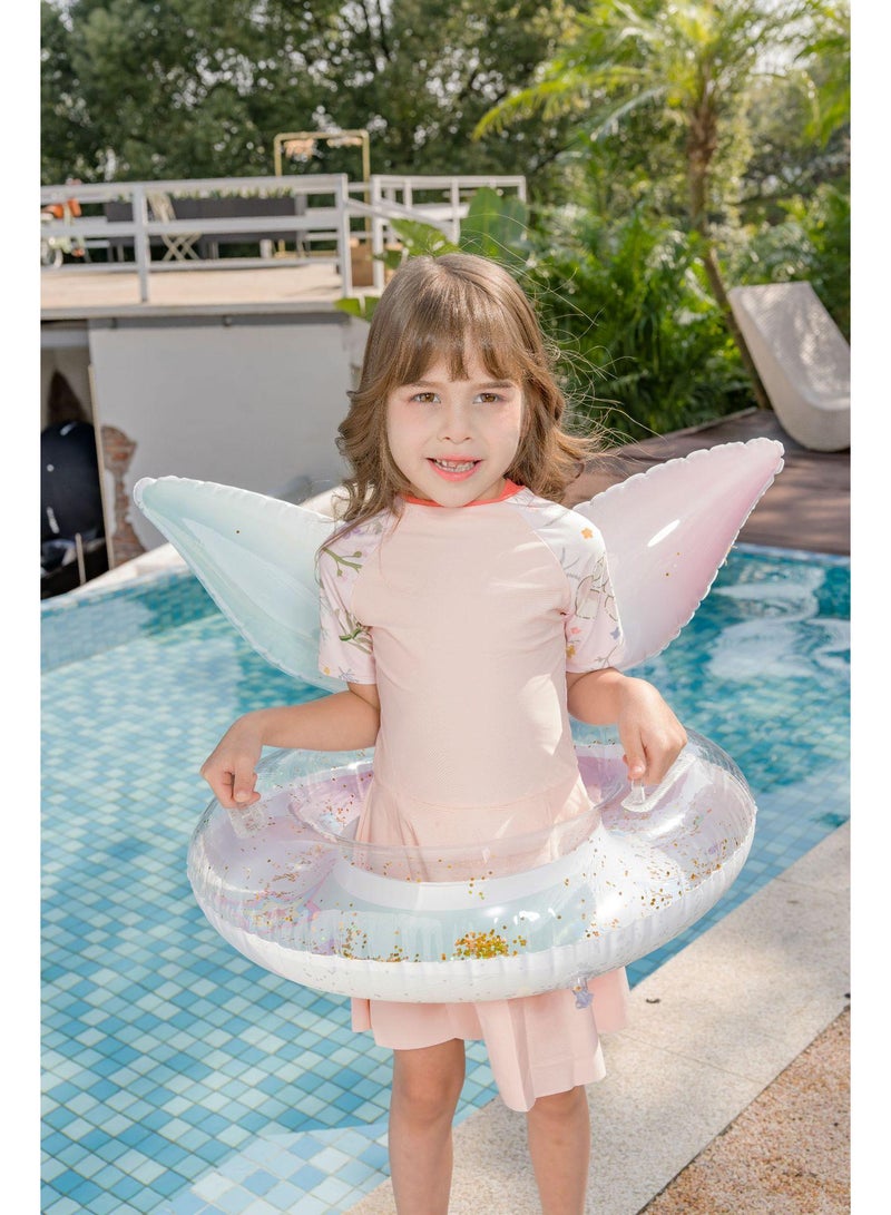 Giant Mermaid Tail Pool Float PVC Inflatable Floats Mermaid Swimming Ring Suitable for Ages 5-9 Years Kids Light Pink 55CM