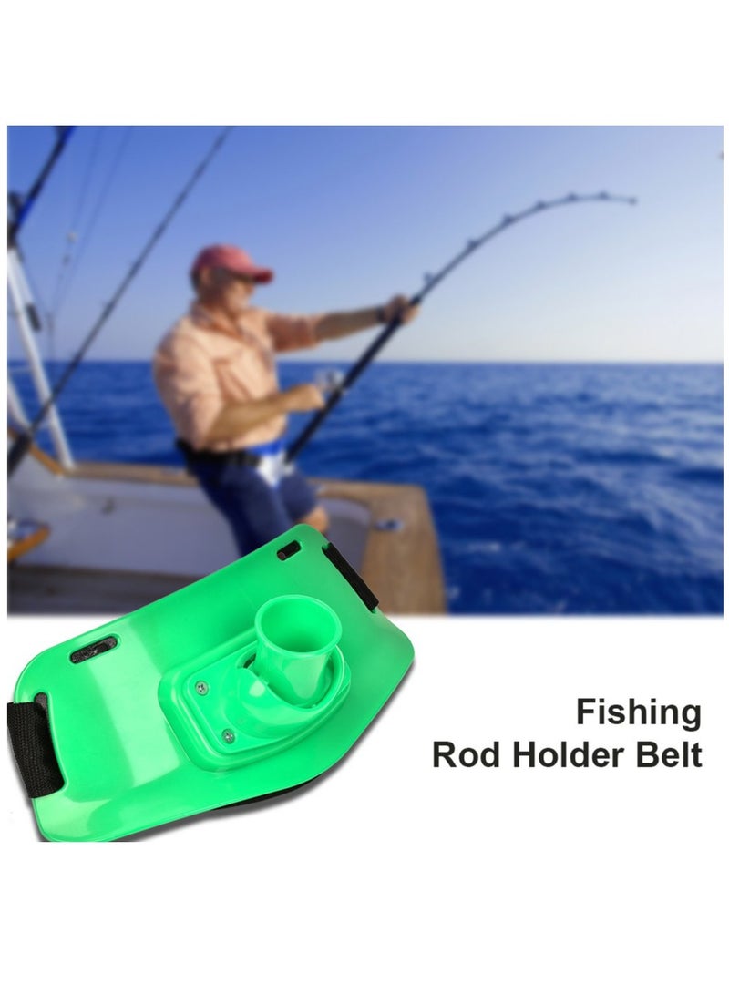 Adjustable Fishing Rod Holder Belt for Big Game and Jigging, Padded Waist Gimbal in Green