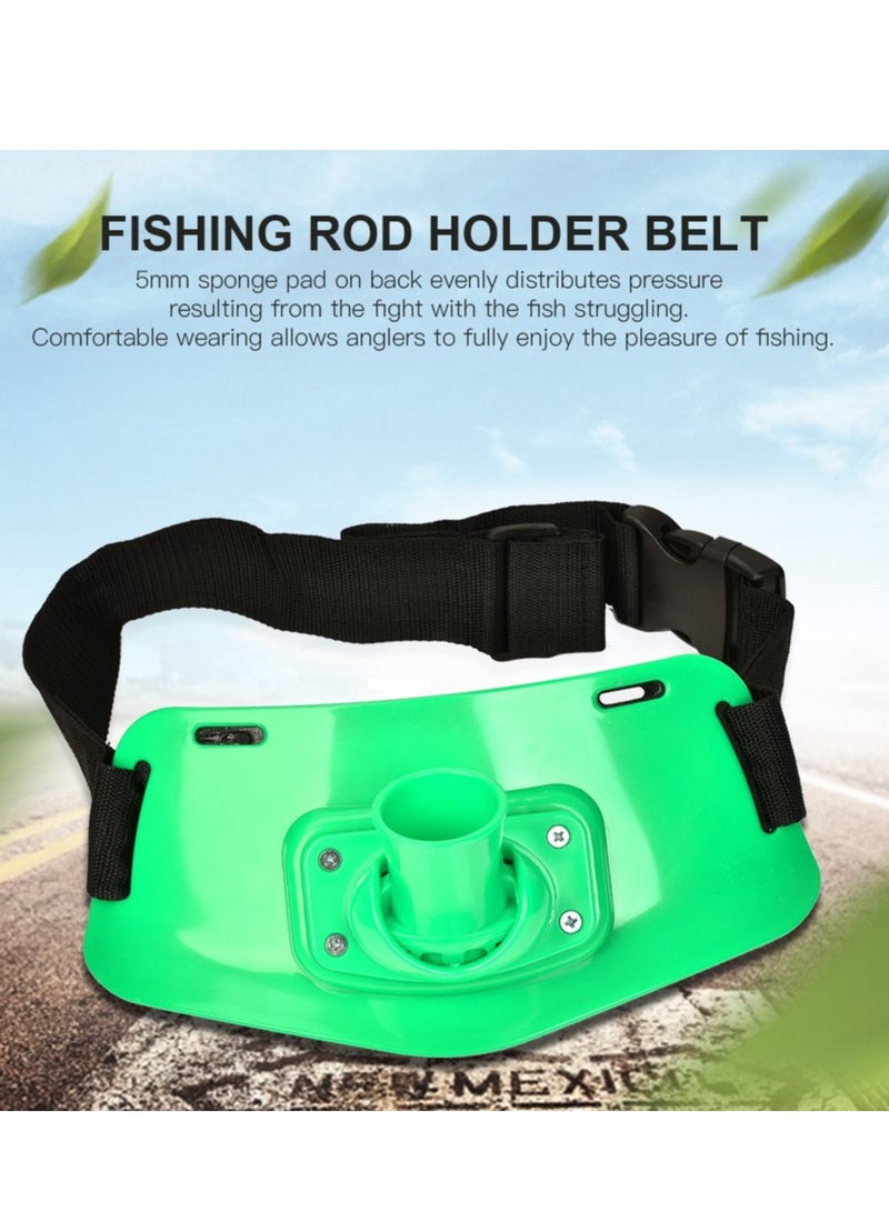 Adjustable Fishing Rod Holder Belt for Big Game and Jigging, Padded Waist Gimbal in Green