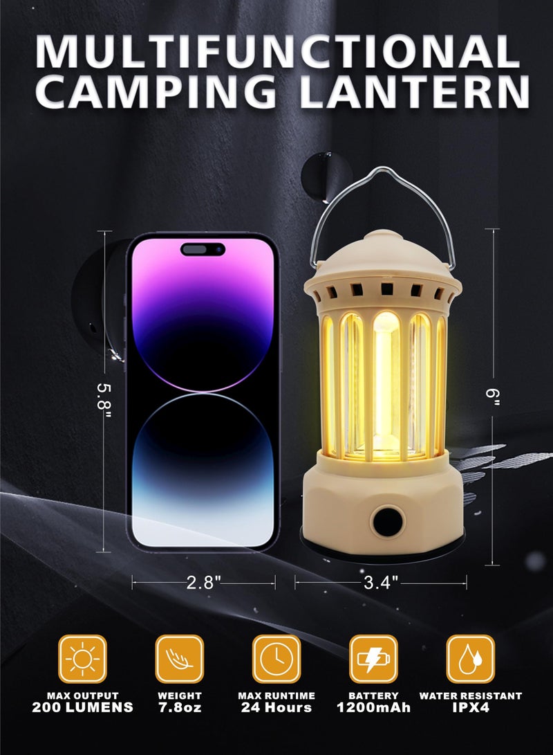 Poweruck Rechargeable LED Camping Lantern with 3 Light Modes Waterproof Lightweight Portable Lamp for Outdoor Use