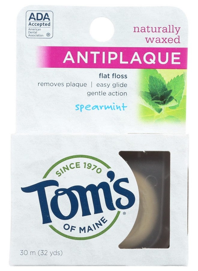 683030 Natural Waxed Antiplaque Flat Floss, Spearmint, 32 Yd, 24 Count (Pack Of 1)