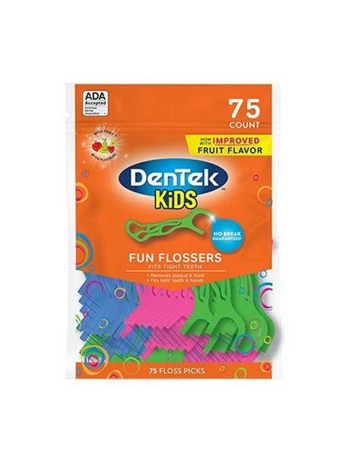 Kids Fun Flossers Wild Fruit | 75Count Floss Picks | 2Pack