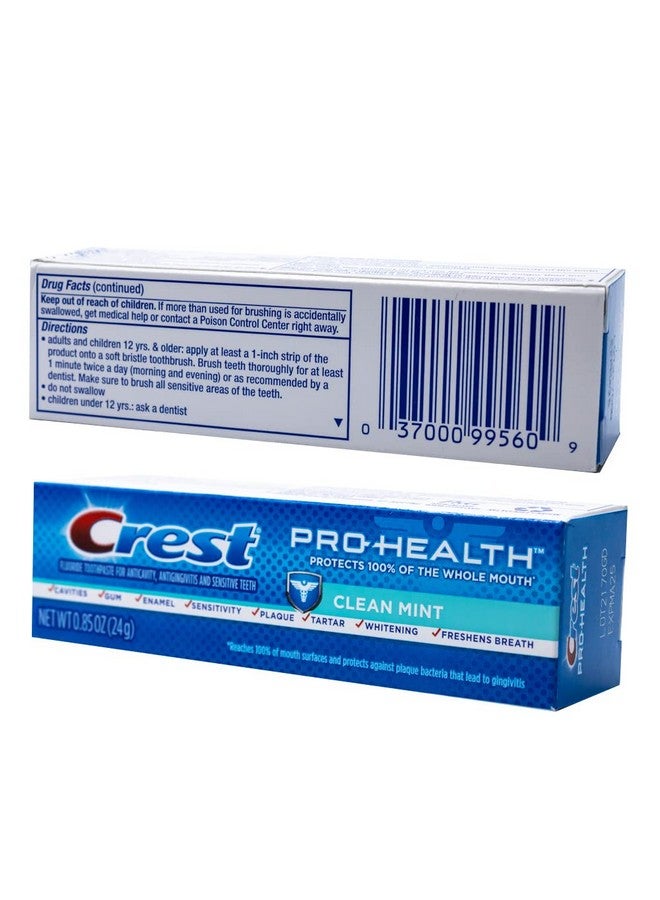 Pro-Health, Clean Mint Toothpaste, Travel Size 0.85 Oz (24G) - Pack Of 8