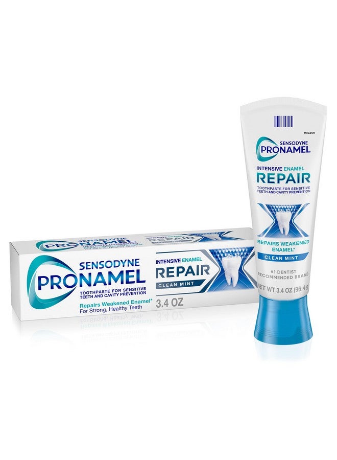 Intensive Enamel Repair Toothpaste For Sensitive Teeth, To Reharden And Strengthen Enamel, Clean Mint - 3.4 Ounces