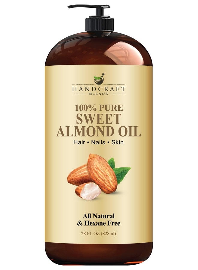 Sweet Almond Oil 28 Fl Oz 100% Pure And Natural Premium Grade Oil For Skin And Hair Carrier Oil Hair And Body Oil Massage Oil Hexane Free