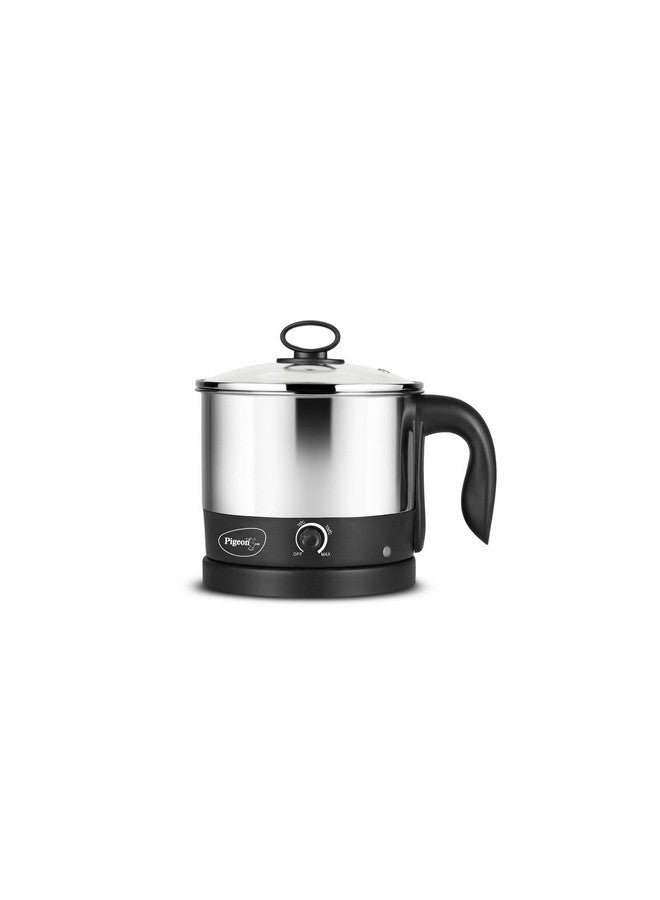 Kessel Multipurpose Kettle (12173) 1.2 Litres With Stainless Steel Body Used For Boiling Water And Milk Tea Coffee Oats Noodles Soup Etc. 600 Watt (Black & Silver)