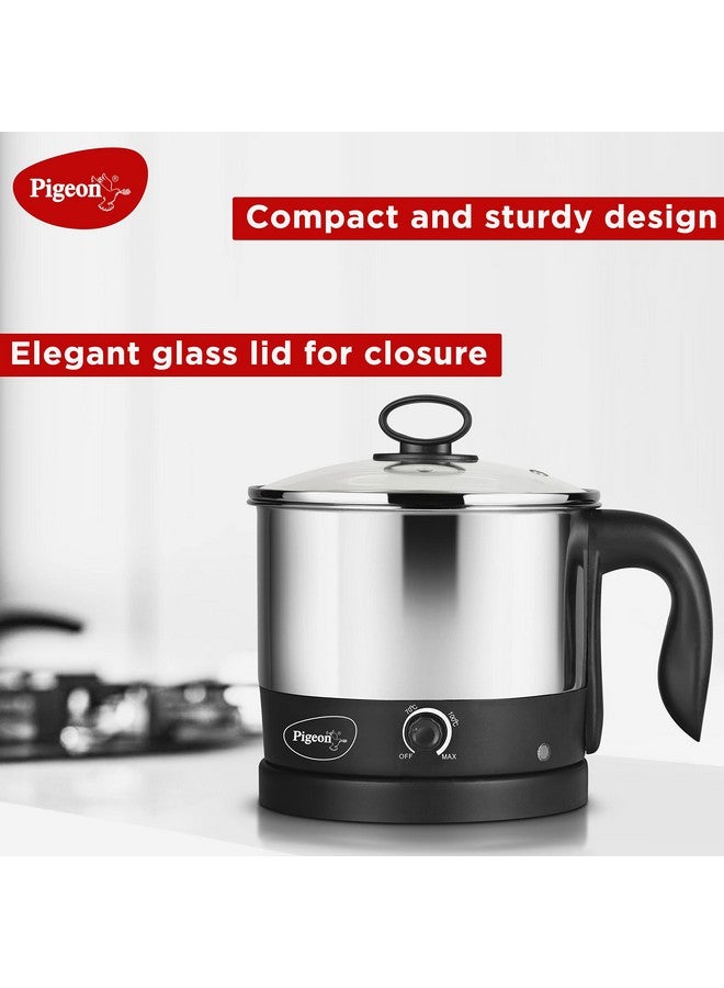 Kessel Multipurpose Kettle (12173) 1.2 Litres With Stainless Steel Body Used For Boiling Water And Milk Tea Coffee Oats Noodles Soup Etc. 600 Watt (Black & Silver)