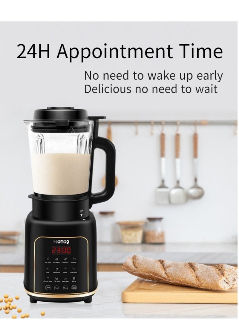 Wall Breaking Machine 1.65L Household Small Wall Breaker Soy Milk Machine Multi-Functional Food Machine Automatic Blender Black P4