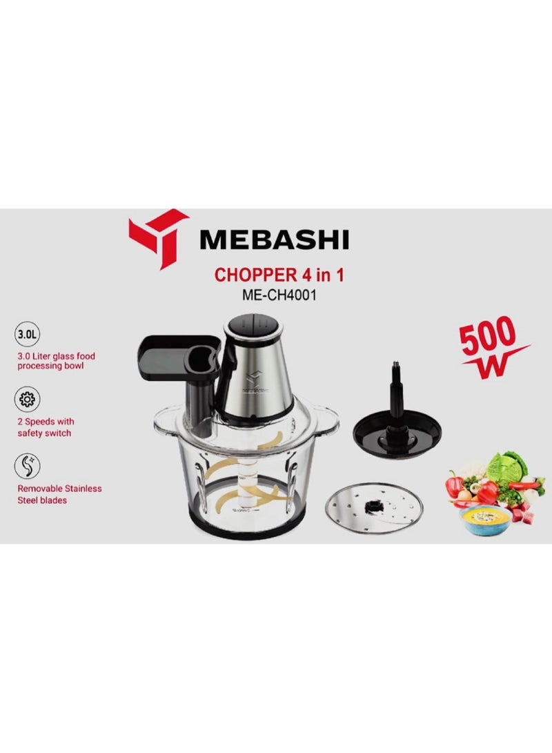 4 in 1 Electric Food Chopper 3 Ltr