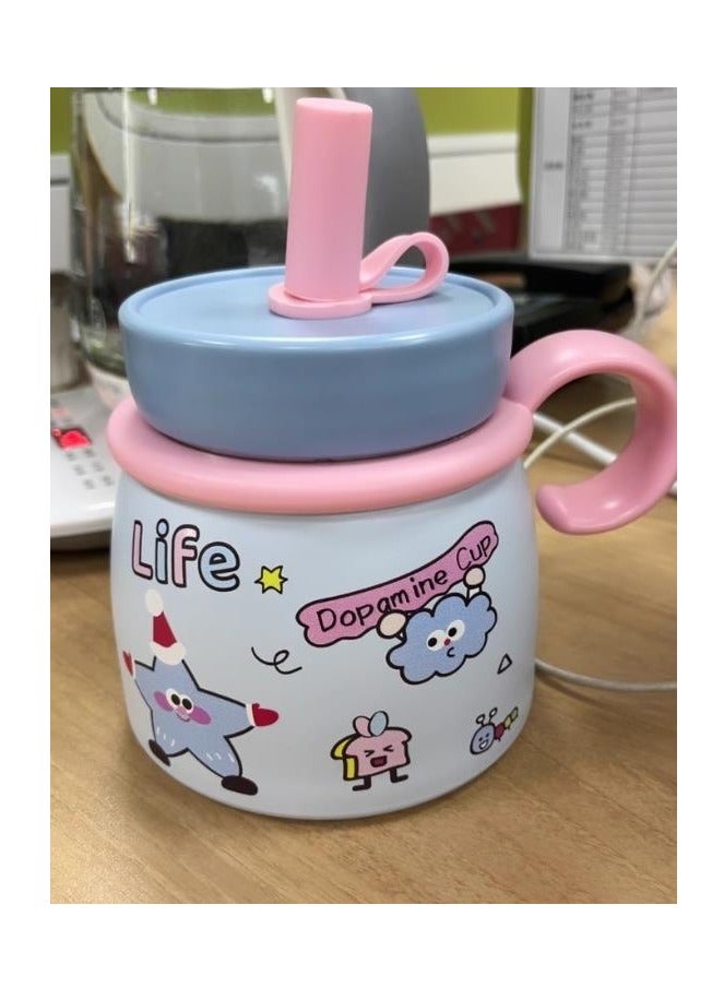 700mL Large Capacity Ice King New Children's Office Stainless Steel Big Belly Straw Cup With Water Cup And Insulated Cup