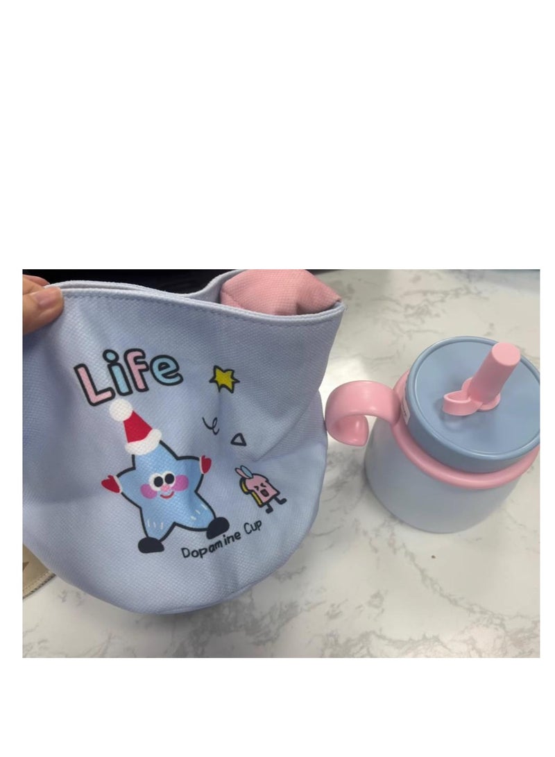 700mL Large Capacity Ice King New Children's Office Stainless Steel Big Belly Straw Cup With Water Cup And Insulated Cup