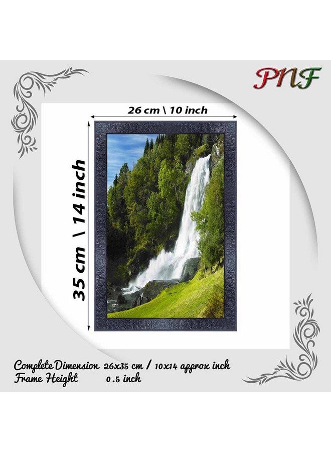 Poster N Frames Vastu Waterfall Landscape Scenery Wooden Photo Frame With Acrylic Sheet | Living Room, Bedroom | Home Decoration | Best Gifting Option (10X14Inch Multicolour,Synthetic) 8047