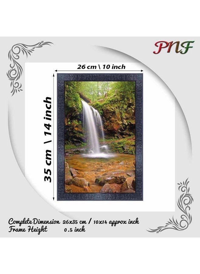 Poster N Frames Vastu Waterfall Landscape Scenery Wooden Photo Frame With Acrylic Sheet | Living Room, Bedroom | Home Decoration | Best Gifting Option (10X14Inch Multicolour,Synthetic) 1706