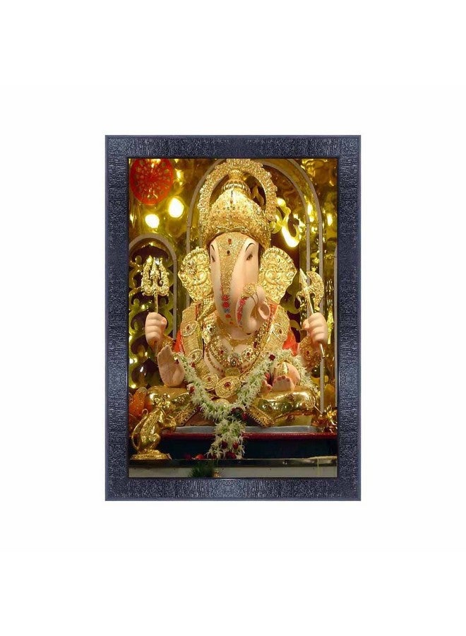 Siddhivinayak Ganapati Mumbai Religious Wood Photo Frames With Acrylic Sheet (Glass) For Worship/Pooja 15453(10 * 14Inch,Multicolour,Synthetic)