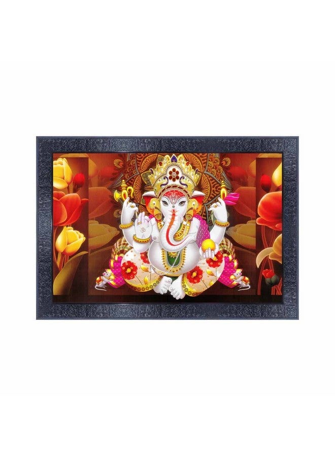 Poster N Frames Ganesh Ji Wooden Photo Frame With Acrylic Sheet | For Living, Pooja Room | Home Decoration Item | Best Gifting Option (10 * 14Inch,Multicolour,Synthetic) 30058