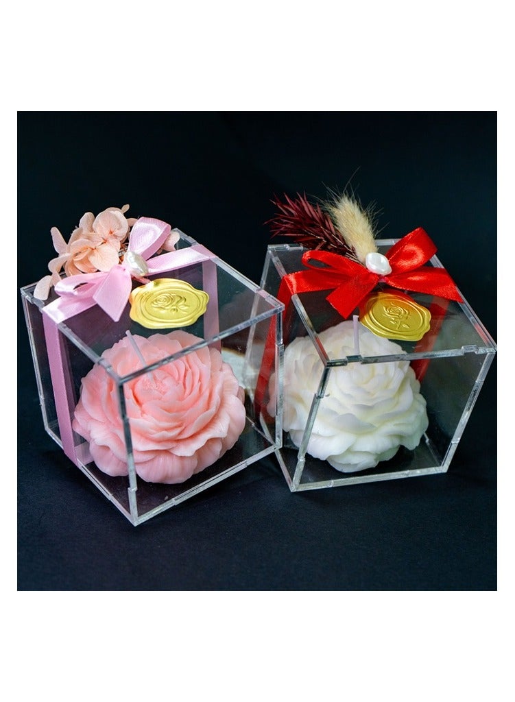 6 Pcs Of Aromatic Rose Candles Set