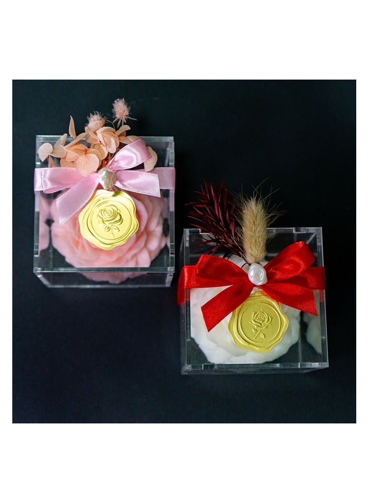 6 Pcs Of Aromatic Rose Candles Set