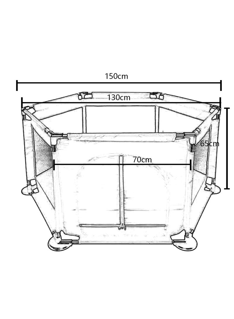 Durable Foldable Portable Playpen Activity Center Room Tent Unique Design for Kids, Age Upto 12 Months 150x120x65cm