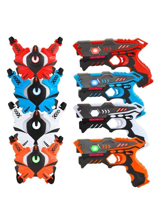 Infrared Laser Tag Gun Set For Kids Adults With Vests 4 Pack Laser Tag Game Blaster 4 Players For Kids Age 6 7 8 9 10 11 12+ Boys Girls