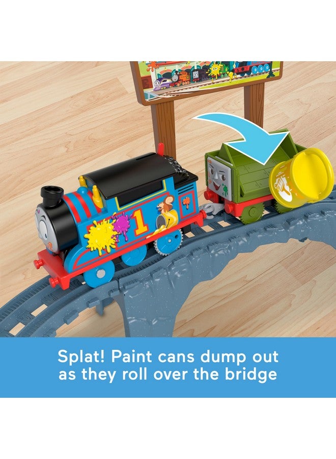 Motorized Toy Train Set Paint Delivery With Thomas & Troublesome Truck For Pretend Play Preschool Kids Ages 3+ Years