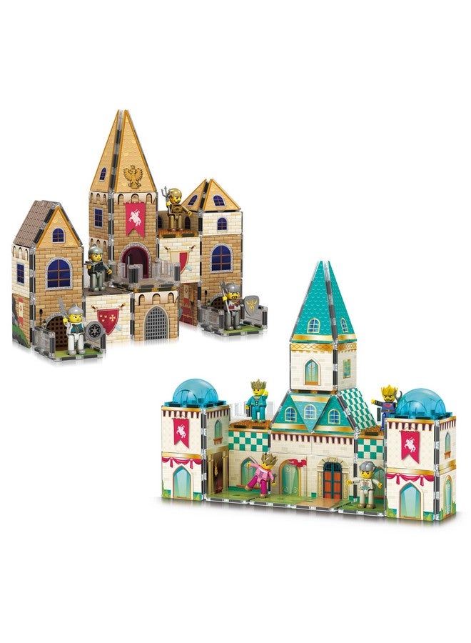 70Pc Middle Age Medieval And Castle Theme Tile 2In1 8 Character Action Figures Magnet Tiles Building Block Pretend Magnetic Play Fine Motor Skill Stem Educational Construction Age3+ Ptq01