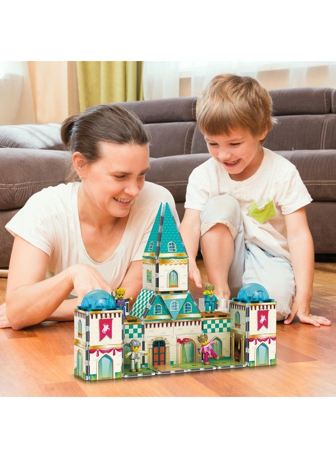 70Pc Middle Age Medieval And Castle Theme Tile 2In1 8 Character Action Figures Magnet Tiles Building Block Pretend Magnetic Play Fine Motor Skill Stem Educational Construction Age3+ Ptq01