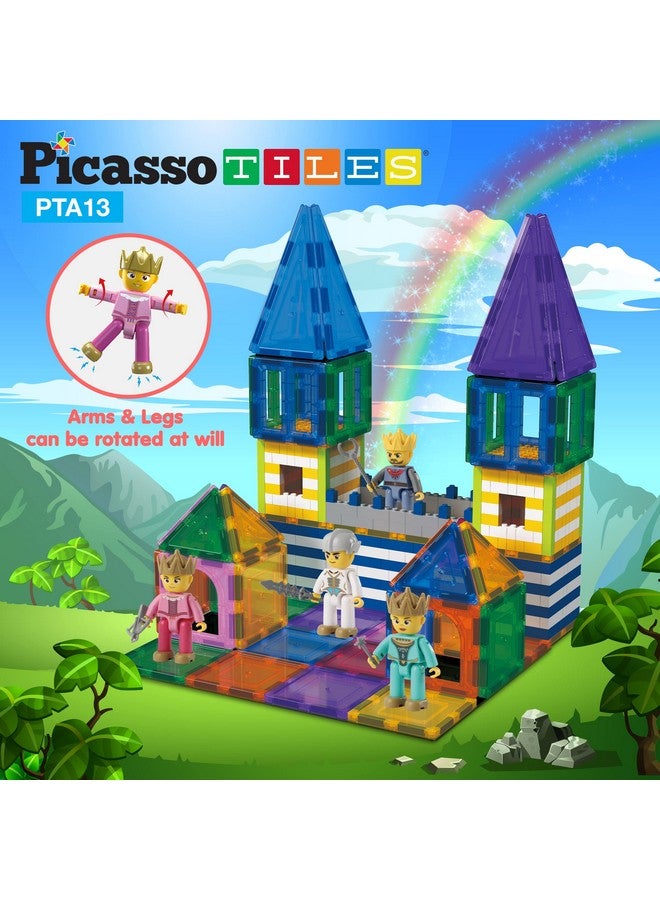 Picasso Toys Magnetic Action Figures 8 Piece Medieval King And Knights Character For Building Blocks Tiles Construction Toddler Toy Set Magnets Expansion Pack Educational Stem Pretend Playset Pta13